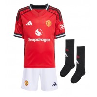 Manchester United Bruno Fernandes #8 Koti Peliasu Lasten 2025-26 Lyhythihainen (+ Lyhyet housut)